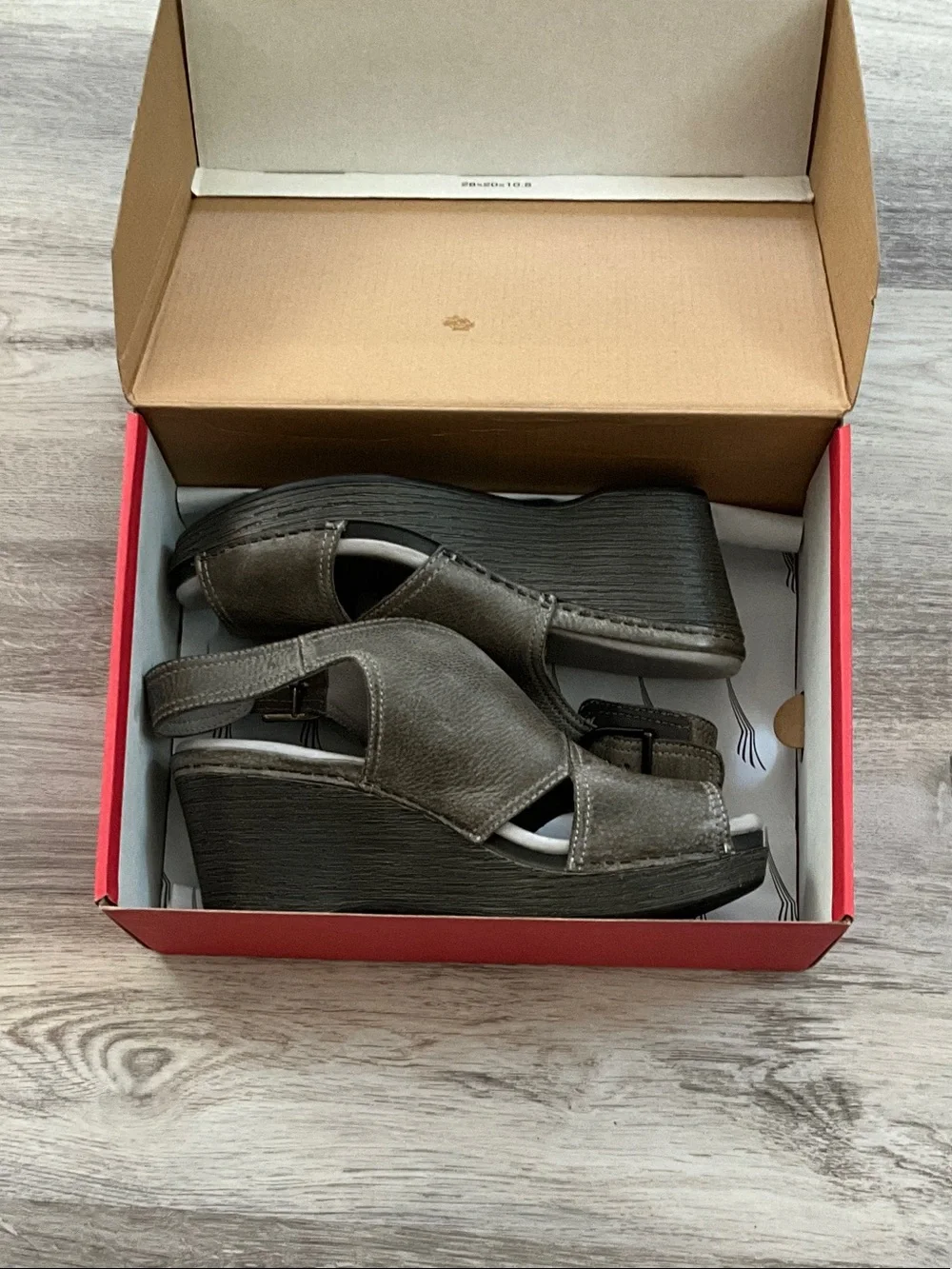 Dansko Taupe Wedge Sandal with Slingback